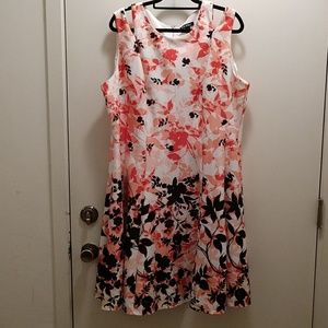 Orange/black print dress